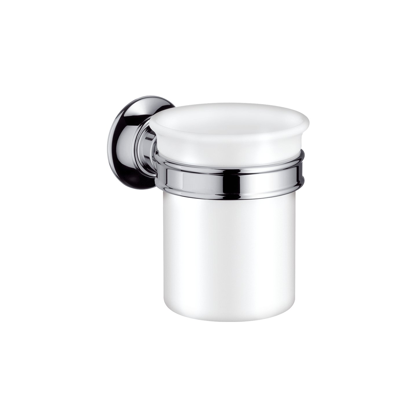 hansgrohe 42134820 Montreux Tumbler and Holder in Brushed Nickel - Modern Bathroom Toothbrush Cup & Glass Holder for Organized Countertops
