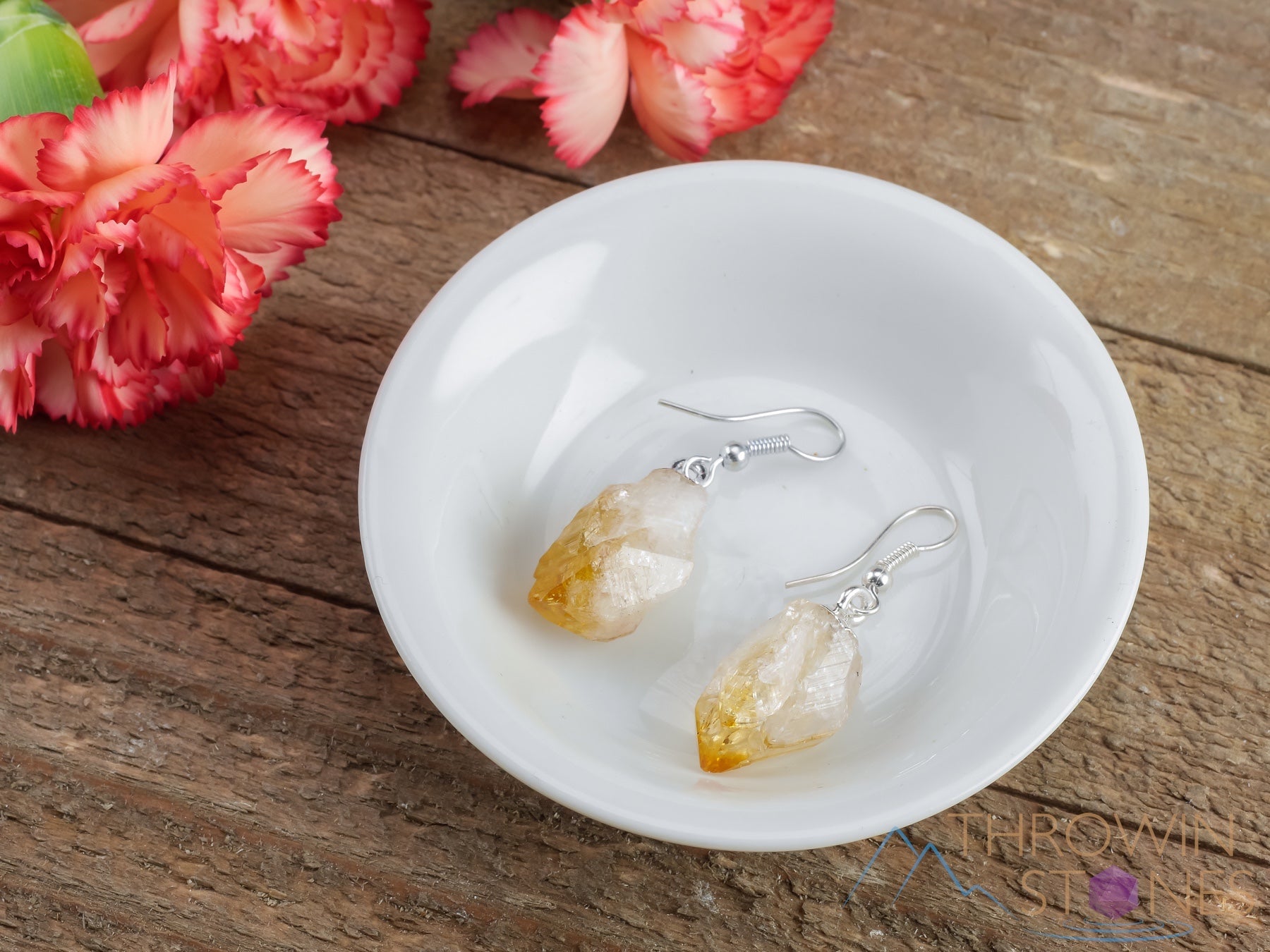 Raw CITRINE Crystal Dangle Earrings | Natural Gemstone Birthstone Jewelry | Handmade Women's Fashion Accessories | Perfect for Gifts, Weddings & Everyday Wear