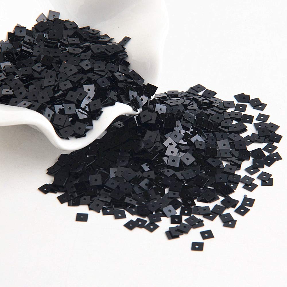 30g/Lot 4mm Square Black Sequin for Sewing - DIY Crafts, Dresses, Tablecloths, Backdrops & Curtains - Perfect for Women's Fashion, Home Decor & Party Decorations