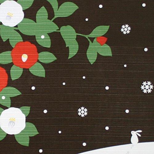 Maeda Senko Cotton Furoshiki Bento Wrapping Cloth - Japanese Lunch Box Wrap with Winter Camellia Design - Perfect for Picnics, Gift Wrapping & Eco-Friendly Food Storage