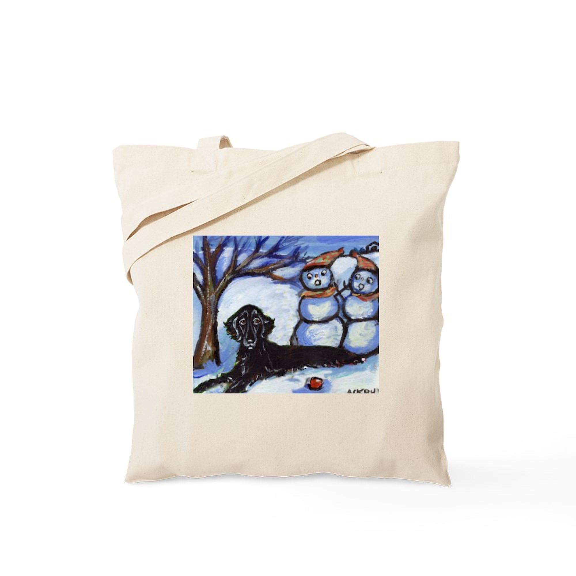 Flattie Winter Season Design Tote Bag - Natural Canvas Reusable Shopping Bag for Groceries, Beach & Everyday Use | Eco-Friendly & Durable