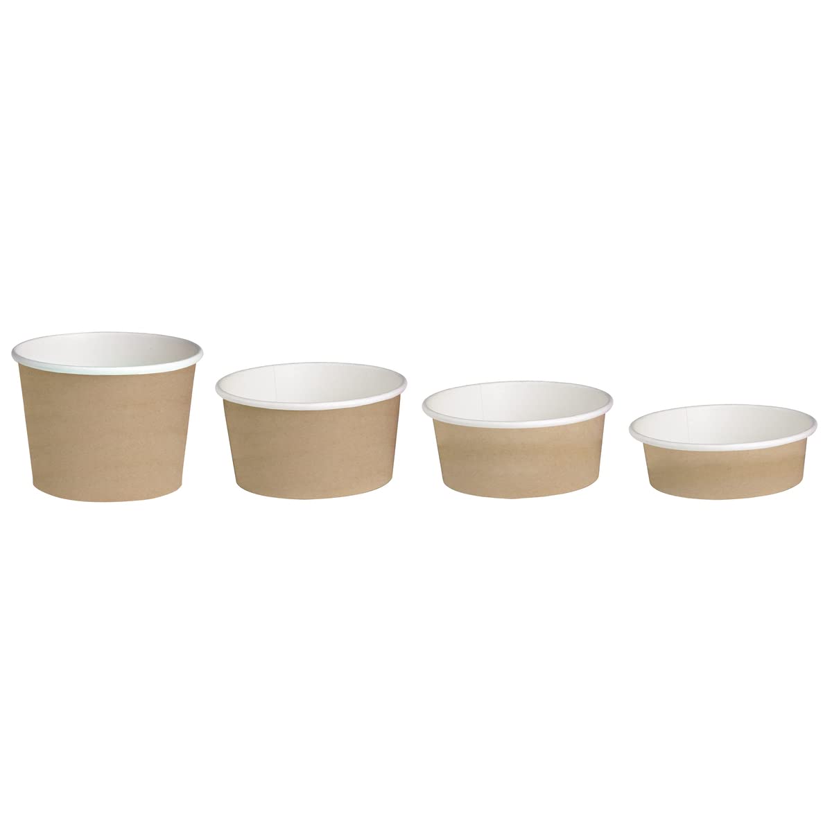 Eco-Friendly 16 oz Disposable Kraft Paper Soup Cups with Lids - Pack of 500 | Biodegradable Food Containers for Ice Cream, Takeout, Catering & Parties | BPA-Free Round Paper Bowls for Hot/Cold Beverages