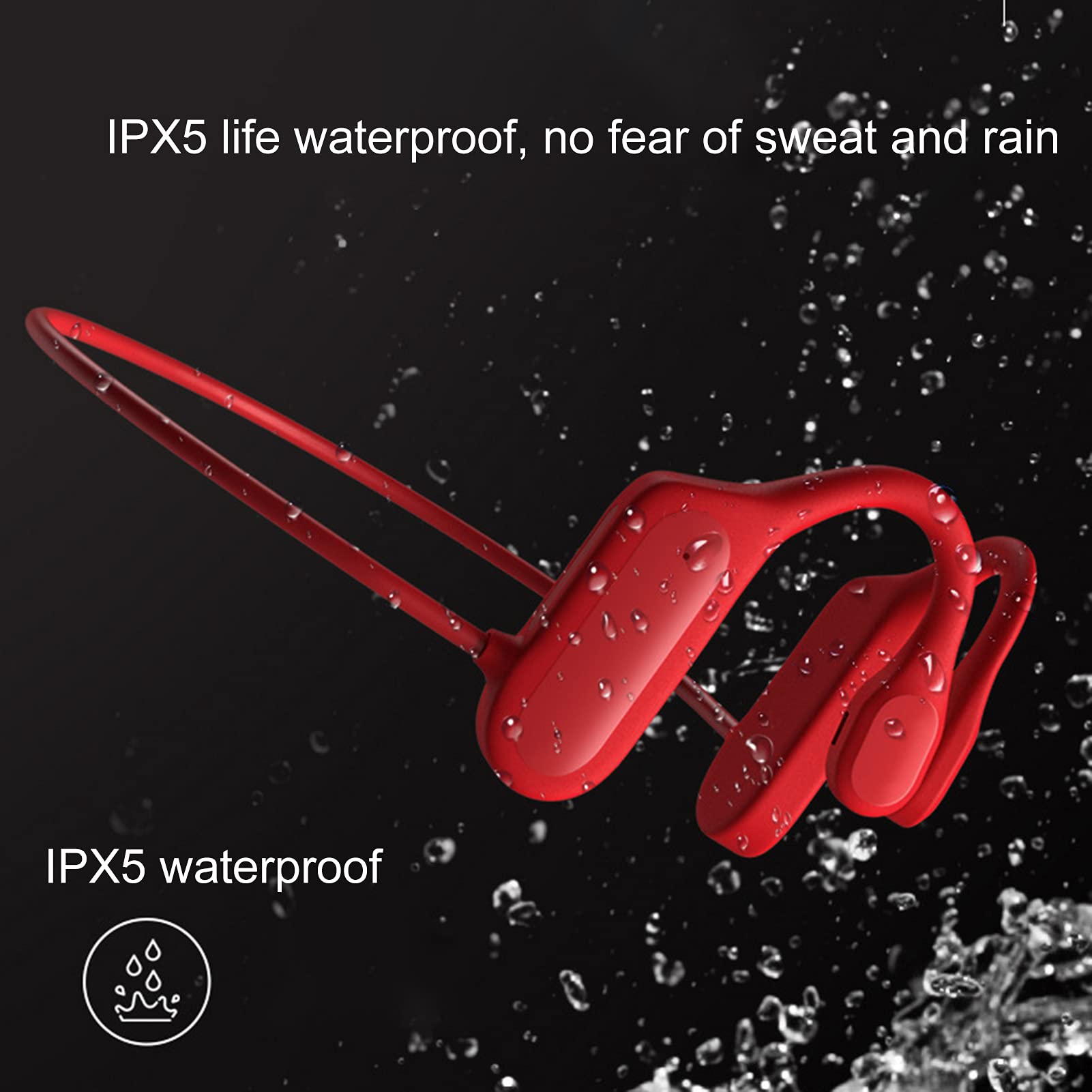 BL09 Wireless Bluetooth Bone Conduction Headphones - IPX5 Waterproof, Long Battery Life, Stereo Sound, Secure Fit for Running, Cycling & Outdoor Sports (Black) - Perfect for Gym, Workouts & Active Lifestyle
