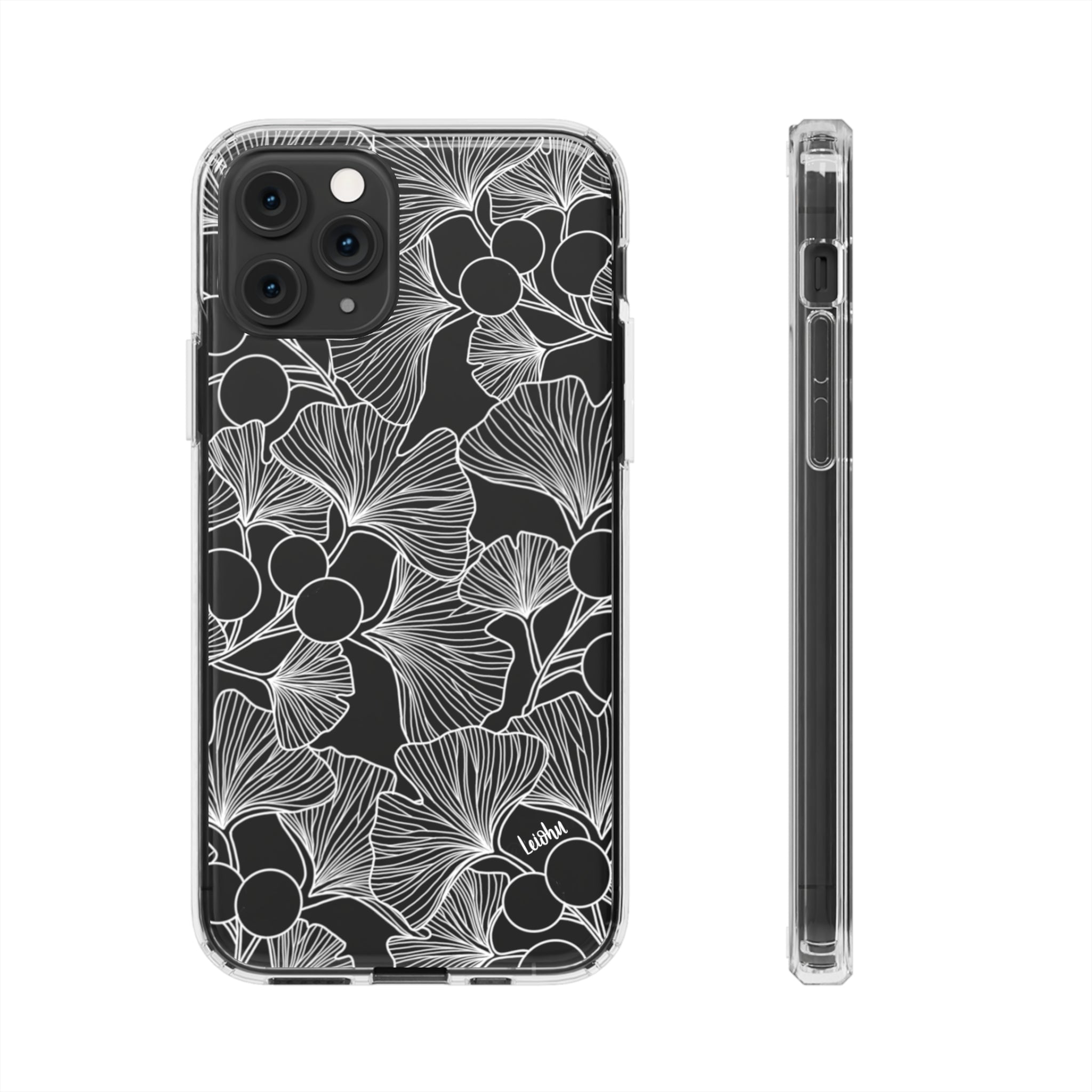 Premium Gingko Clear Phone Case - Slim Protective Cover for iPhone & Samsung - Perfect for Everyday Use, Travel & Outdoor Activities