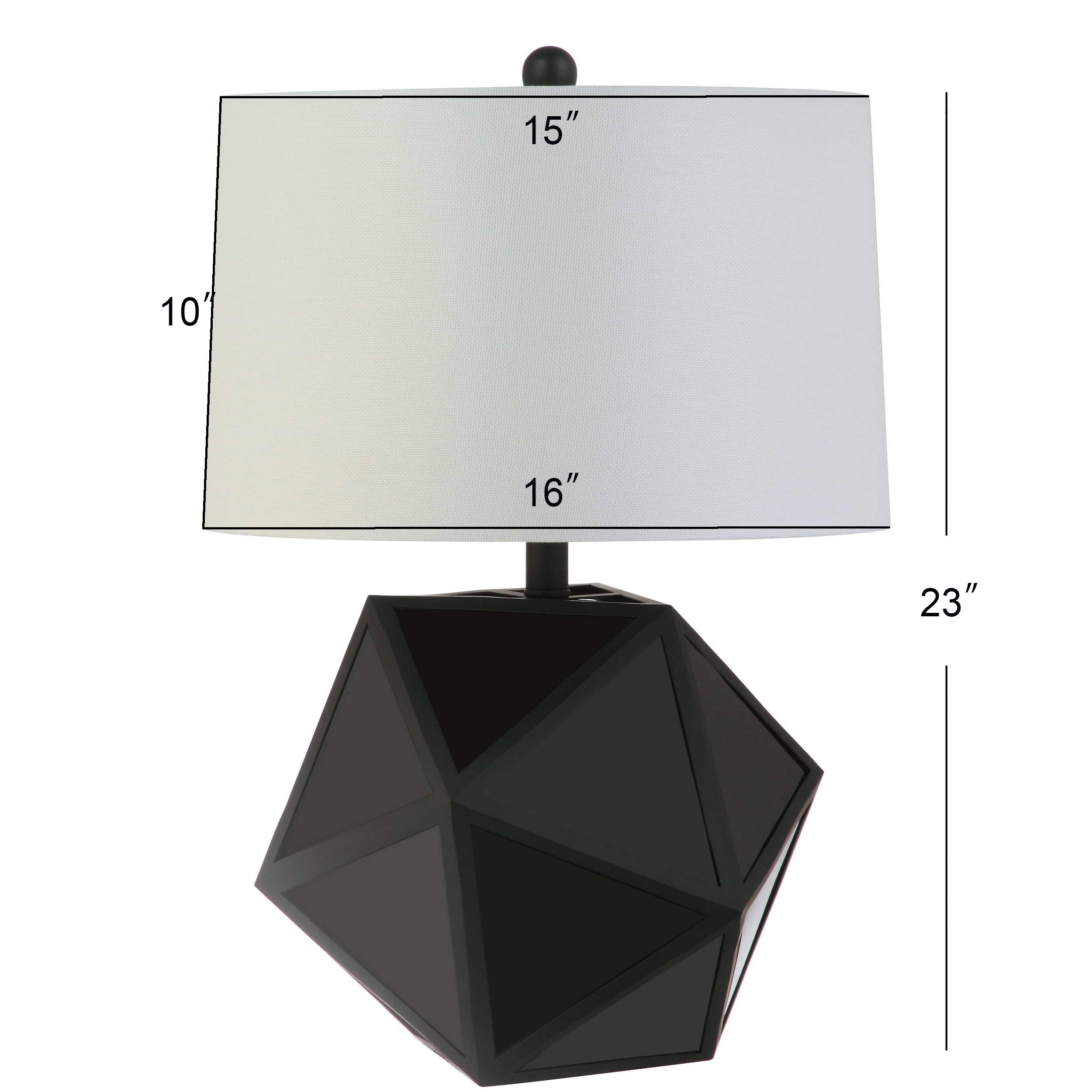 SAFAVIEH Brycin Modern Geometric Black 23-inch Table Lamp Set of 2 with LED Bulbs - Bedroom, Living Room, Home Office & Nightstand Lighting for Contemporary Decor