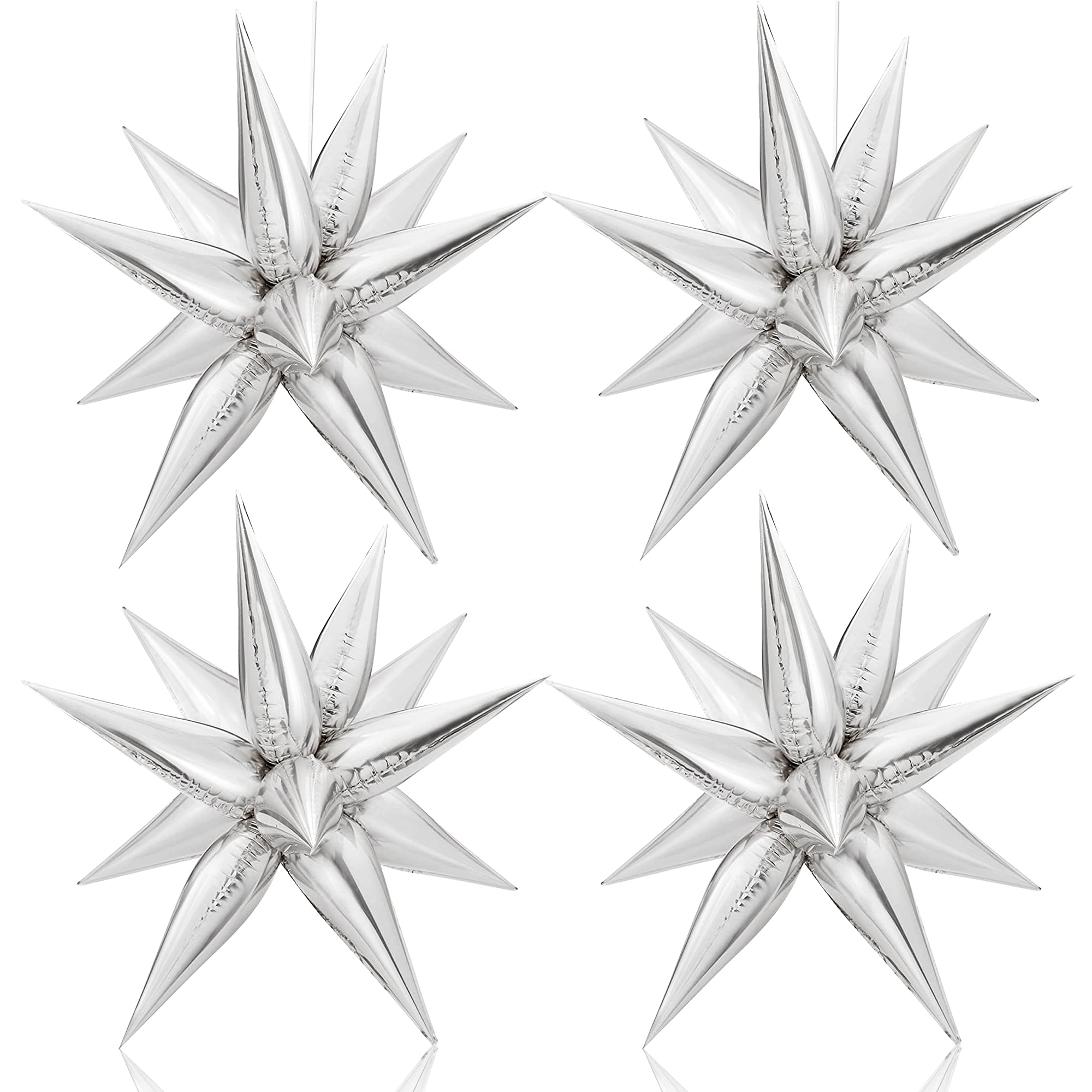 KatchOn 26 Inch Metallic Star Balloons - Pack of 50 Silver Foil Spikes for Graduation Party Decorations, Prom Decor, Class of 2025 Celebration - Perfect for Graduation Ceremonies, Prom Nights, Birthday Parties & Special Events