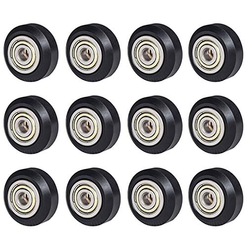 12Pcs SIMAX3D 3D Printer POM Pulley Wheels 625zz - Plastic Linear Bearing Pulley Passive Round Wheel Roller for Creality Ender 3, CR-10, Anet A8, Anycubic Mega S - Perfect for Smooth 3D Printing Motion & Belt Drive Systems