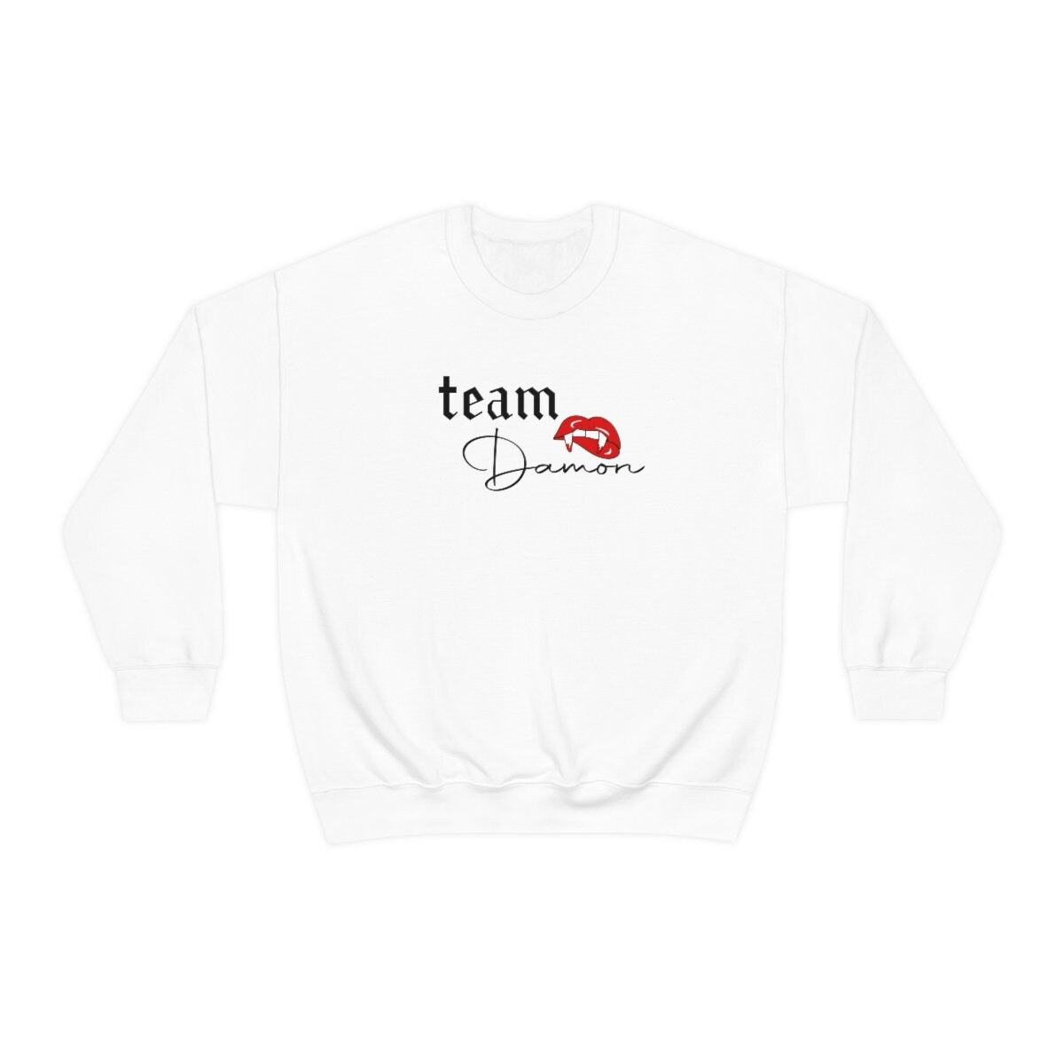 Team Damon Sweatshirt | The Vampire Diaries TV Show Merch | Damon Salvatore Hoodie | Vampire Diaries Fan Gift | Cozy TVD Sweater for Women & Men | Perfect for Halloween, Cosplay & Fan Conventions