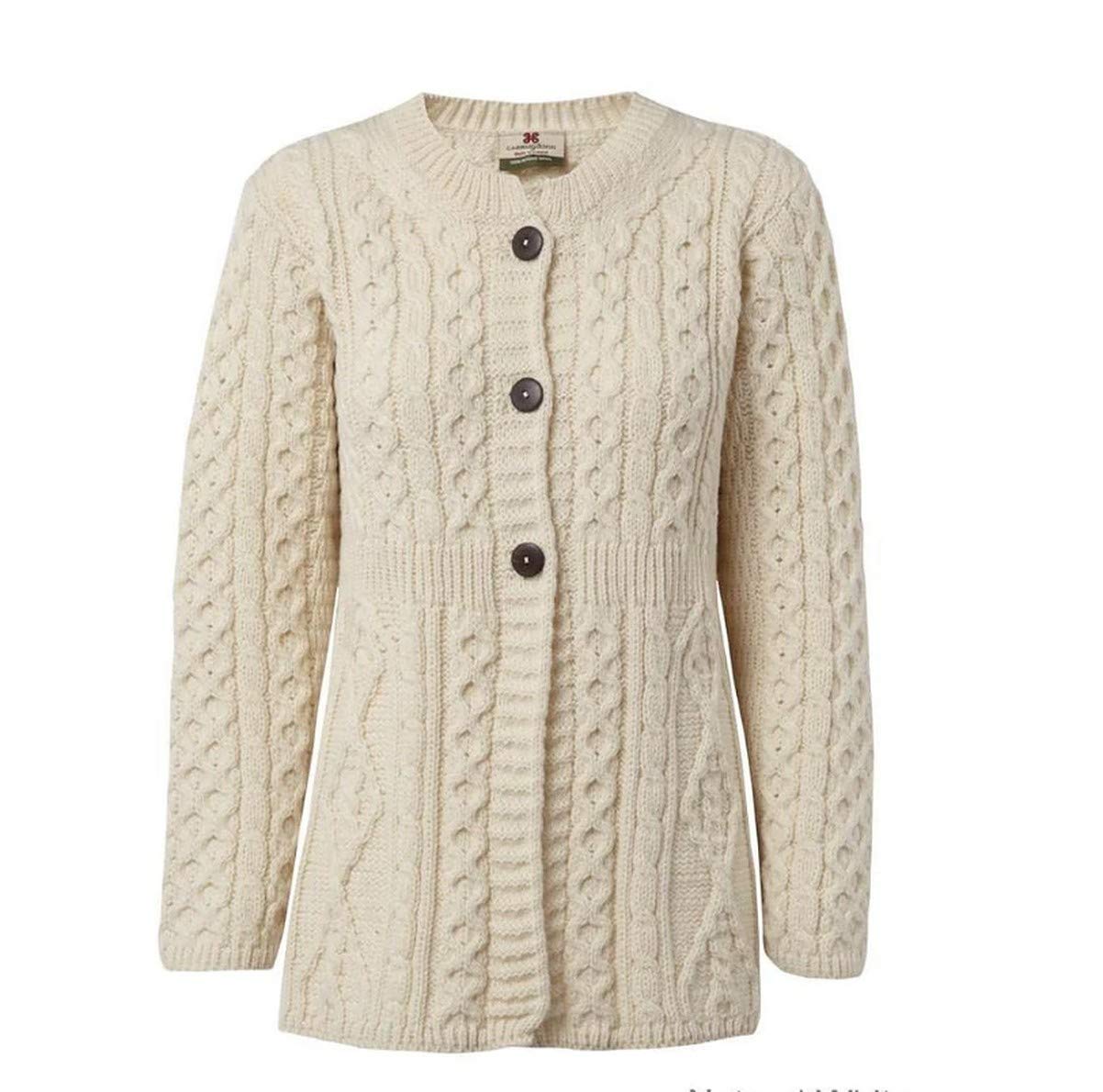 100% Merino Wool Women's A-Line Cardigan Sweater - Soft & Warm Irish-Made Knitwear for Fall & Winter | Perfect for Office, Travel & Casual Outfits