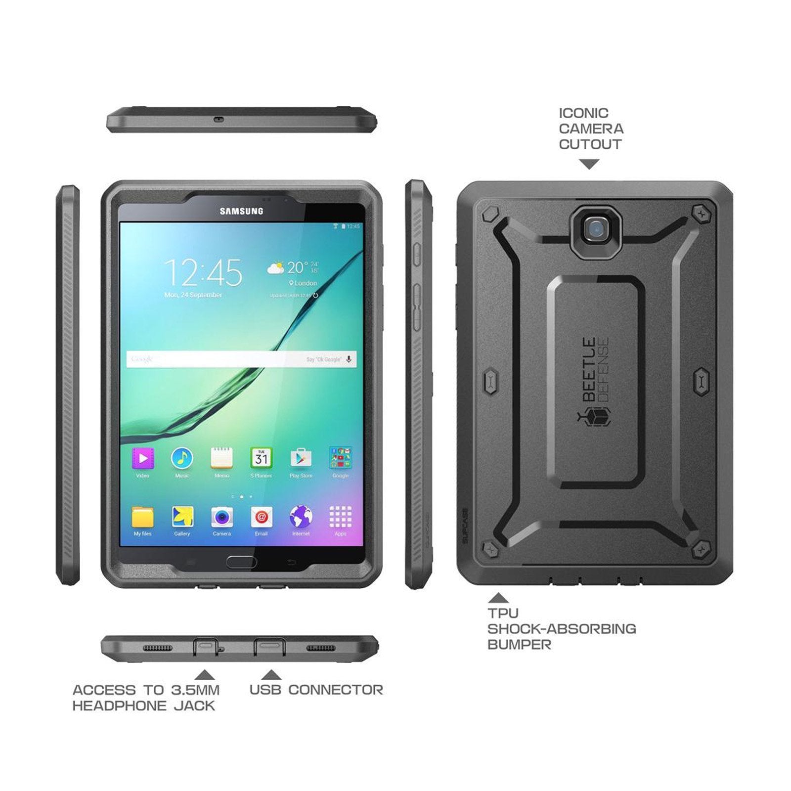 Samsung Galaxy Tab S2 8-Inch Tablet Case (2015 Model) - Unicorn Beetle Pro Rugged Full-Body Protective Cover with Built-in Screen Protector - Shockproof, Military-Grade Protection for Home, Office & Travel Use