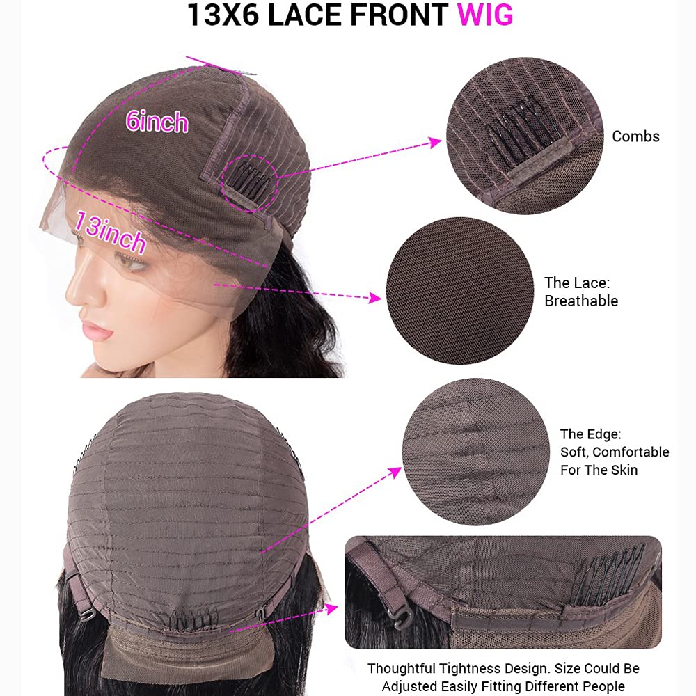 13x6 Lace Front Human Hair Wigs for Women - 14 Inch Body Wave 150 Density Honey Blonde Ombre HD Transparent Pre Plucked Bleached Knots Wig | Natural Hairline & Lightweight Comfort | Perfect for Daily Wear, Cosplay & Special Occasions