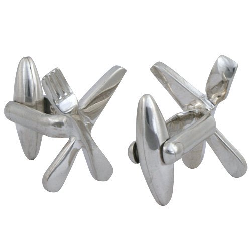 Sterling Silver Fork & Knife Cufflinks - Elegant Dining-Themed Jewelry for Men, Perfect for Weddings, Formal Dinners & Chef Gifts