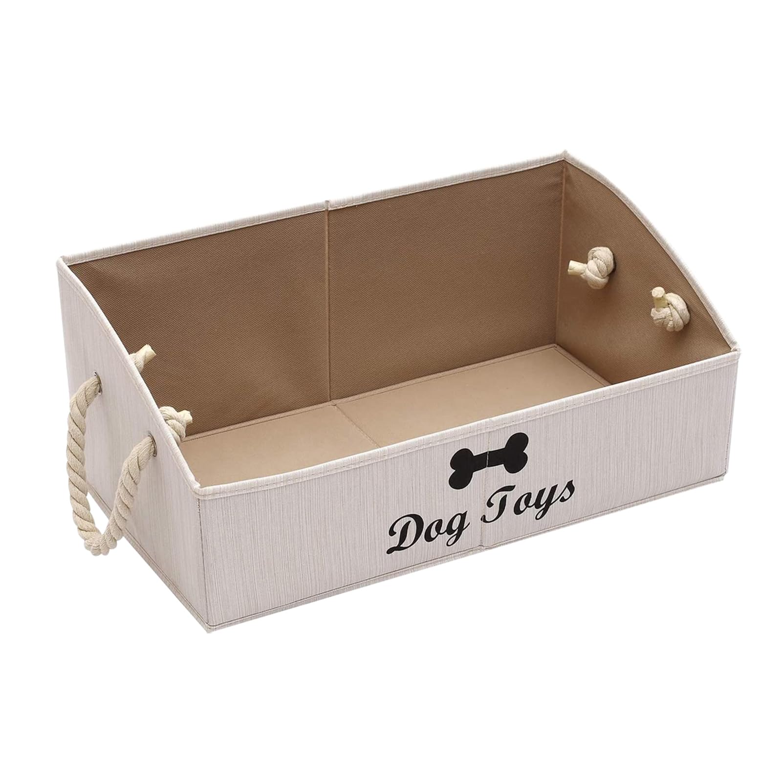Morezi Large Dog Toy Bin - Puppy Shallow Toy Basket for Dog Toy Storage | Perfect for Living Room, Playroom & Closet Organization | Durable Home Decor in White