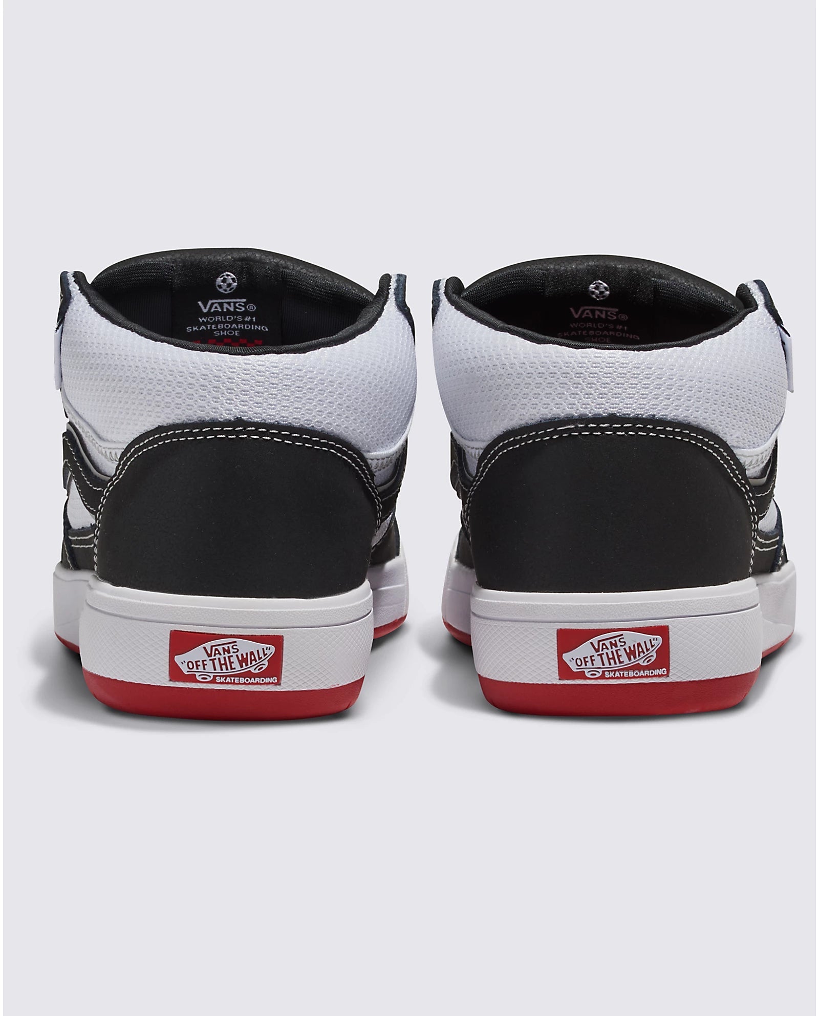 VANS Skate Zahba Mid Shoes for Men & Women - Black/White/Red Skateboarding Sneakers | Durable Canvas & Vulcanized Rubber for Street Style & Skate Park Performance