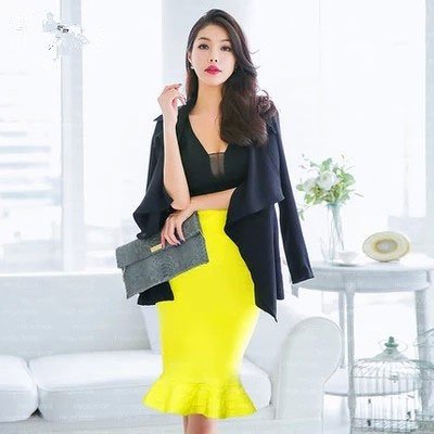 Mermaid Fishtail Pencil Skirt - High Waist Rayon for Party & Work