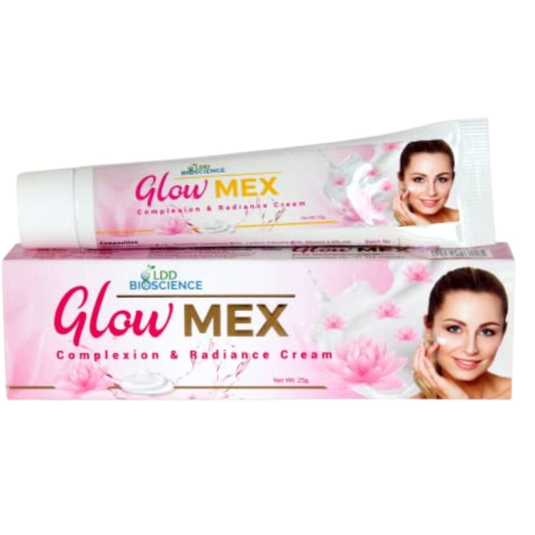 LDD BIOSCIENCE Glow Mex Skin Radiance Cream - Dark Circle & Acne Treatment for All Skin Types | Brightening, Anti-Blemish & Hydrating Face Moisturizer | Perfect for Daily Skincare & Night Routine - 25g