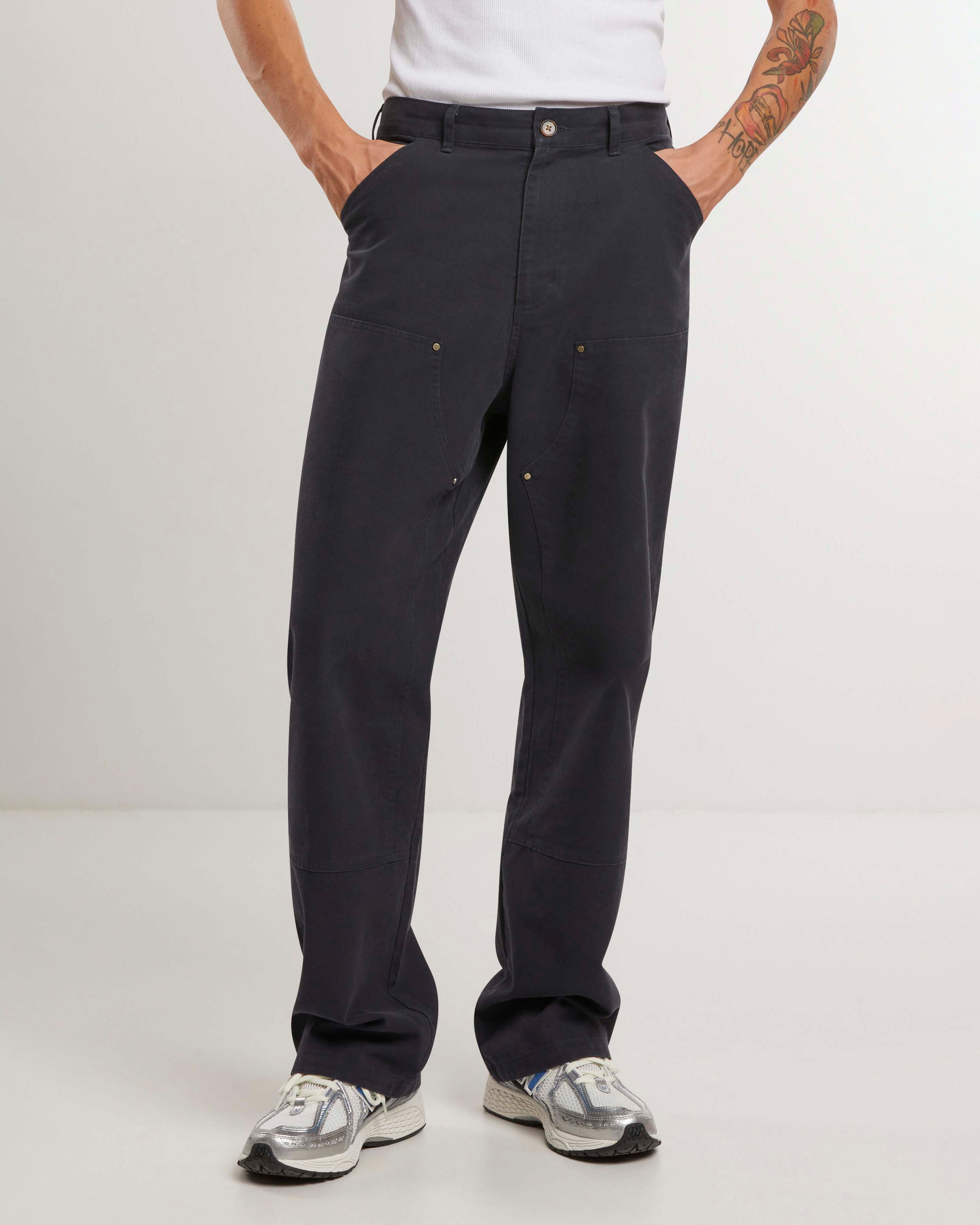 East Ham Men's Carpenter Work Pants - Durable Navy Blue Utility Pants for Construction, Woodworking & Outdoor Workwear | Heavy Duty Workwear for Carpenters, Handymen & DIY Projects