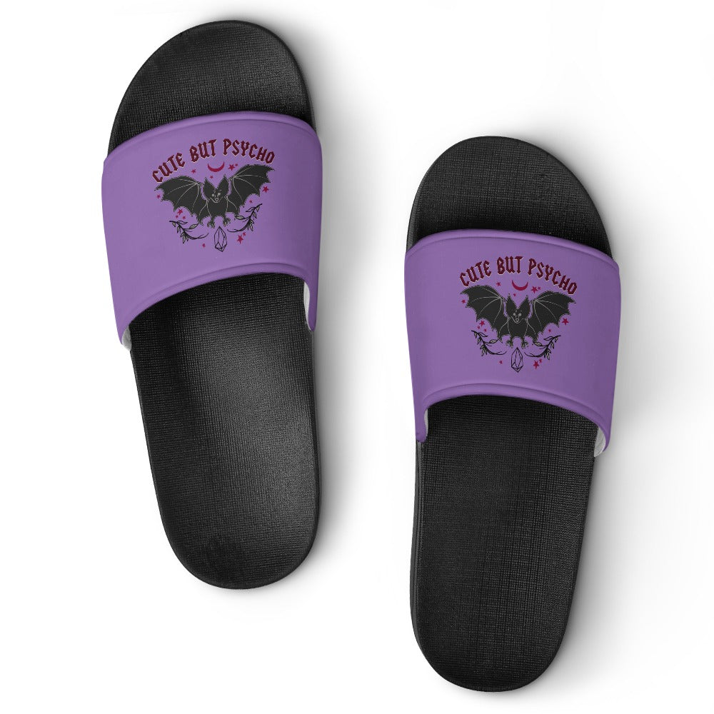 Stylish Cute But Psycho PVC Sandals for Women - Trendy Summer Beach Slides - Perfect for Pool Parties, Vacations & Casual Outings