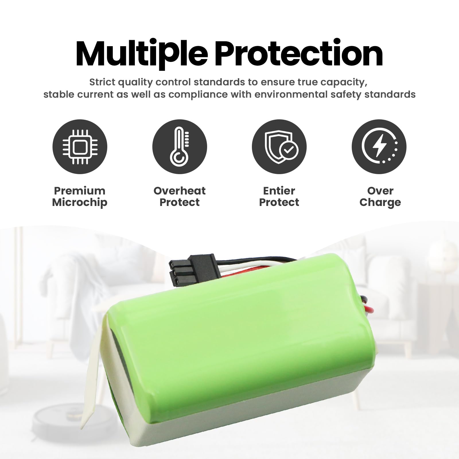 ANTIEE 3600mAh Replacement Battery for Qihoo 360 S5 S7 S7 Pro T90 X9 Robot Vacuum - Compatible with Home Cleaning Robots | Long-Lasting Power for Efficient Floor Cleaning