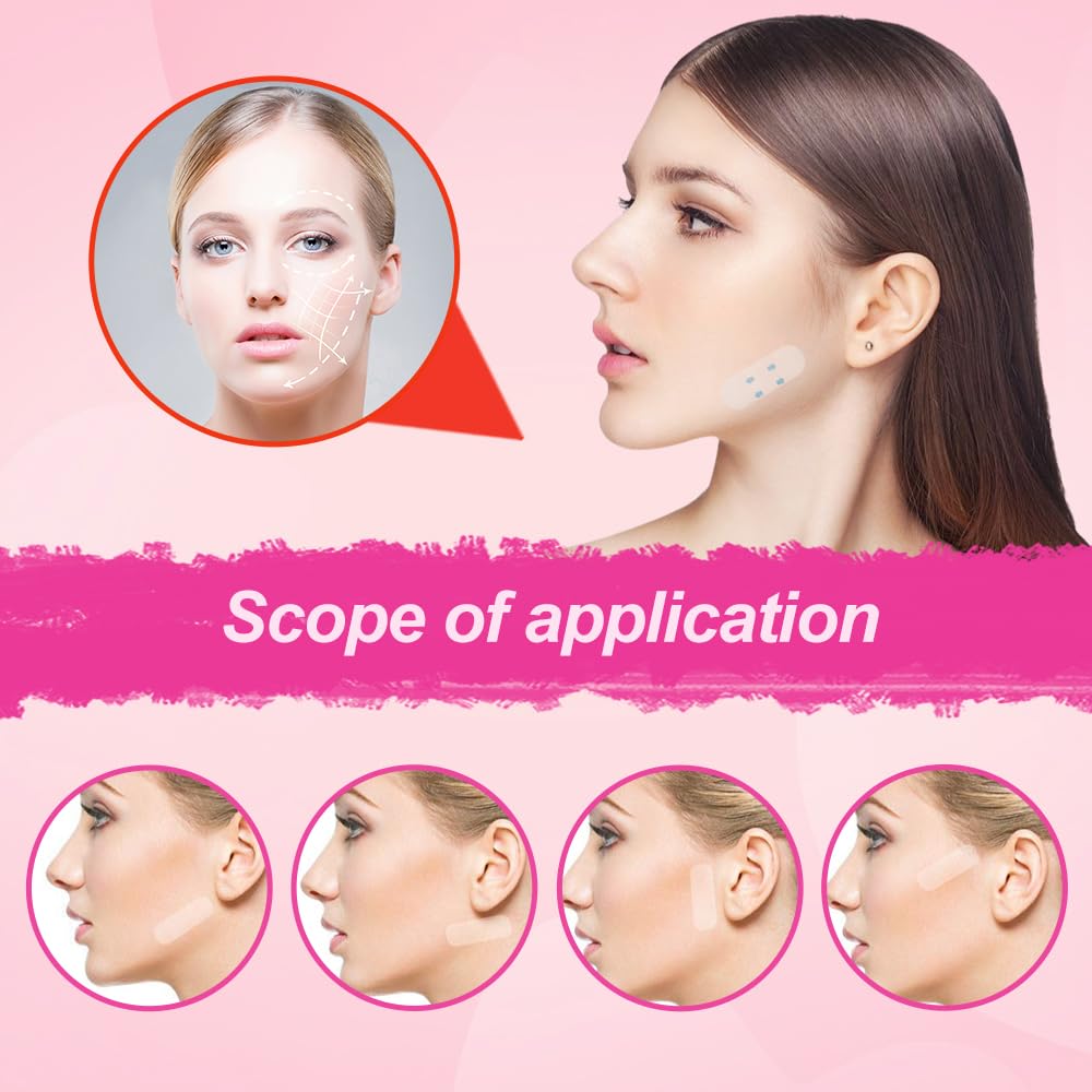 2024 Upgraded Invisible Face Lifter Tape - Clear Facelift & Neck Tightening Tape for Double Chin, Jowls, Wrinkles & Saggy Skin (120pcs) | Instant Lift for Makeup, Events & Daily Skin Care