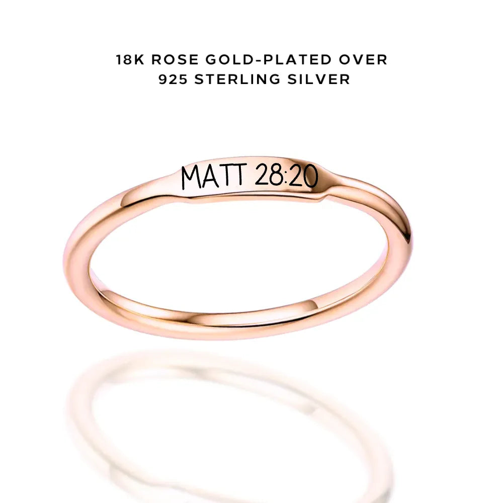 Personalized Engraved Thin Band Ring - Custom Name & Date - 14K Gold Plated - $45.00 - Perfect for Anniversary, Wedding, Engagement & Gift Giving