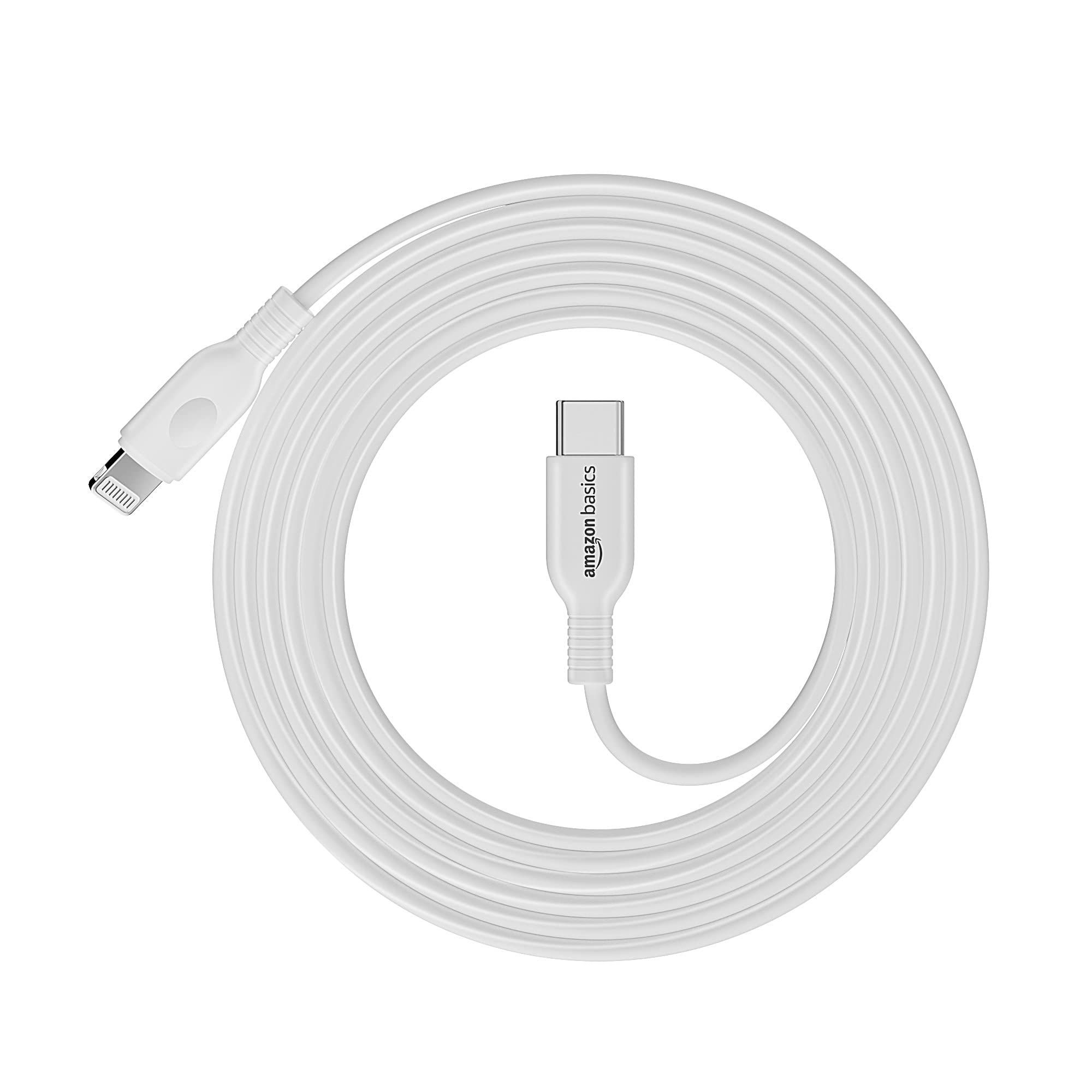 Amazon Basics USB-C to Lightning Cable - MFi Certified Fast Charging Adapter (2m/6.6ft, White) - Perfect for iPhone Charging, Car & Home Use, Data Sync with iPad & iOS Devices