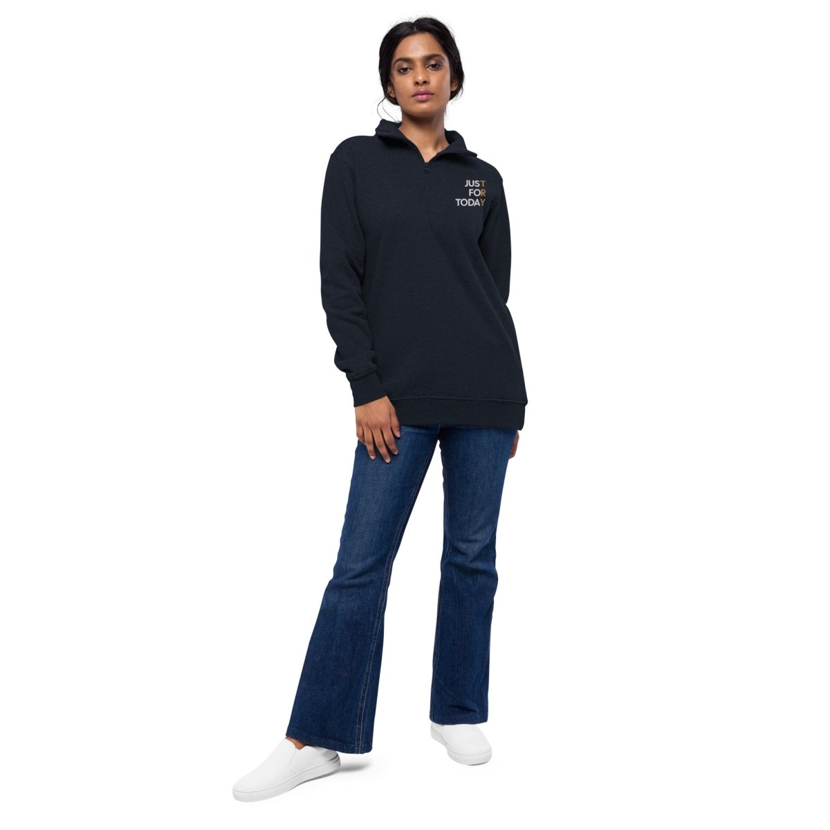 Just for Today Embroidered Fleece Pullover - Inspirational Sobriety Hoodie for Men & Women | Cozy Recovery Apparel for AA Meetings, Sober Living & Daily Comfort