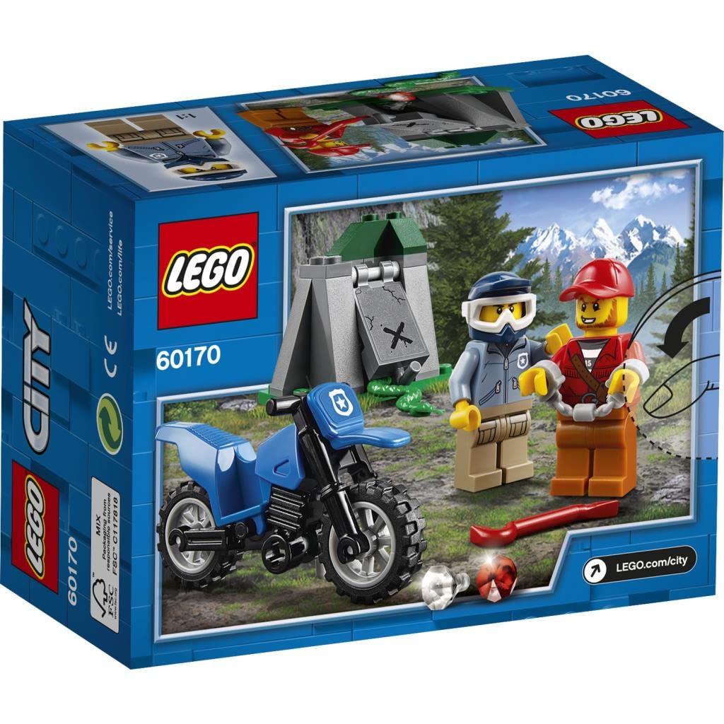 LEGO City Motorcycle Chase Building Toy Set 60170 - Off-Road Adventure Construction Kit for Kids - Perfect for Imaginative Play and Action Scenes