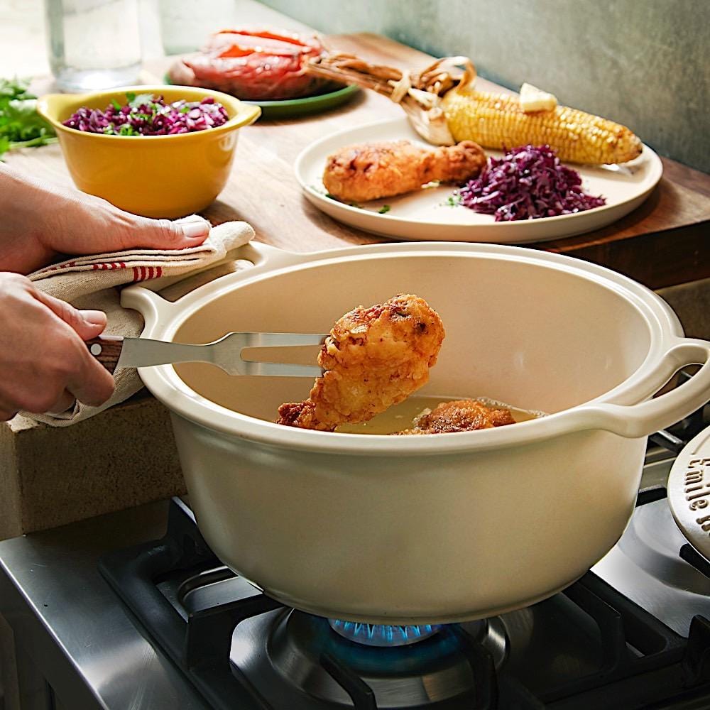Emile Sublime 6 Qt. Dutch Oven & Stewpot - Enameled Cast Iron Casserole Pot for Baking, Braising & Slow Cooking - Perfect for Soups, Stews & Bread Making - Cream Color