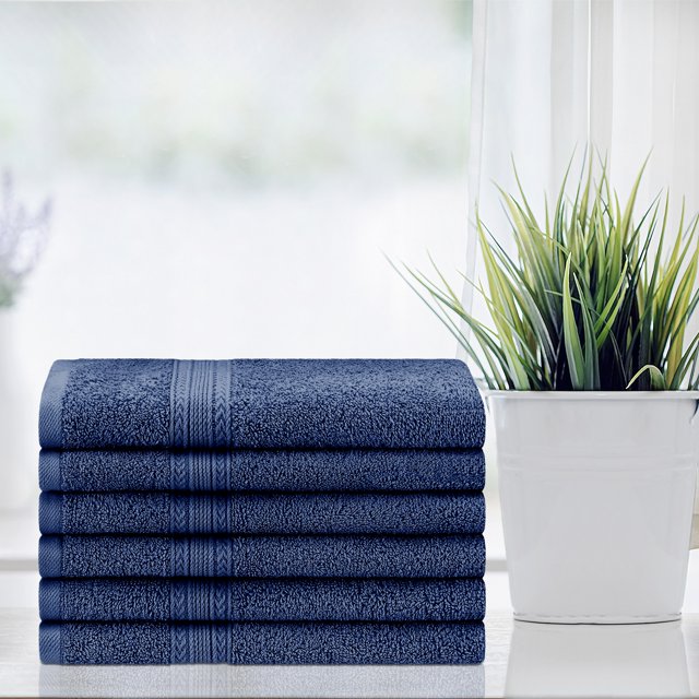 Premium 6-Piece Eco-Friendly Cotton Hand Towel Set - Soft, Absorbent & Sustainable Bath Towels for Kitchen, Bathroom & Gym - Ideal for Home, Spa & Travel Use