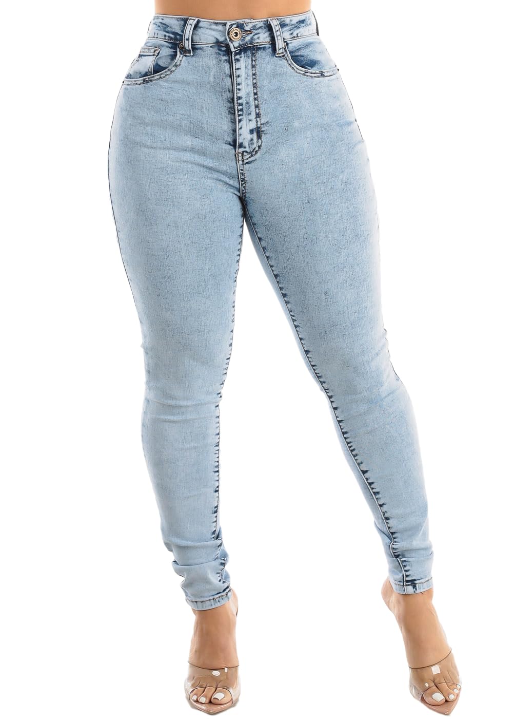 Moda Xpress Women's Ultra High Waisted Skinny Jeans - Stretch Denim Slim Fit Pants for Everyday Wear & Night Out
