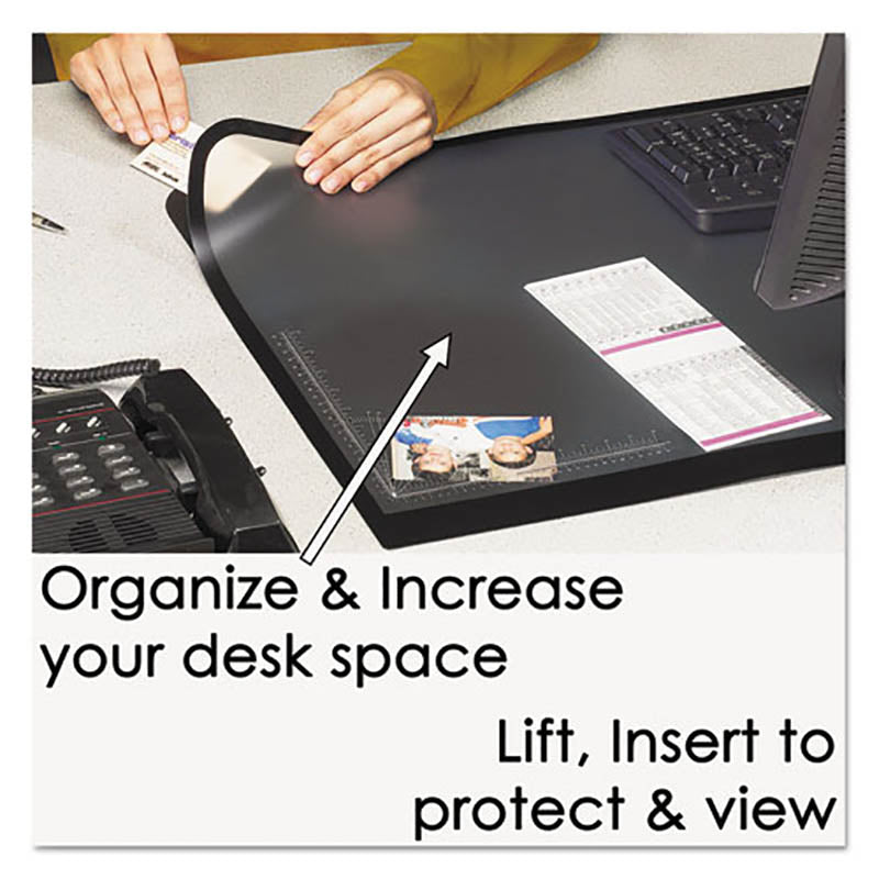 Premium Black Desk Pad with Clear Overlay Protector - Non-Slip Writing Surface for Office, Home & Gaming Desks - Perfect for Work, Study & Mouse Use