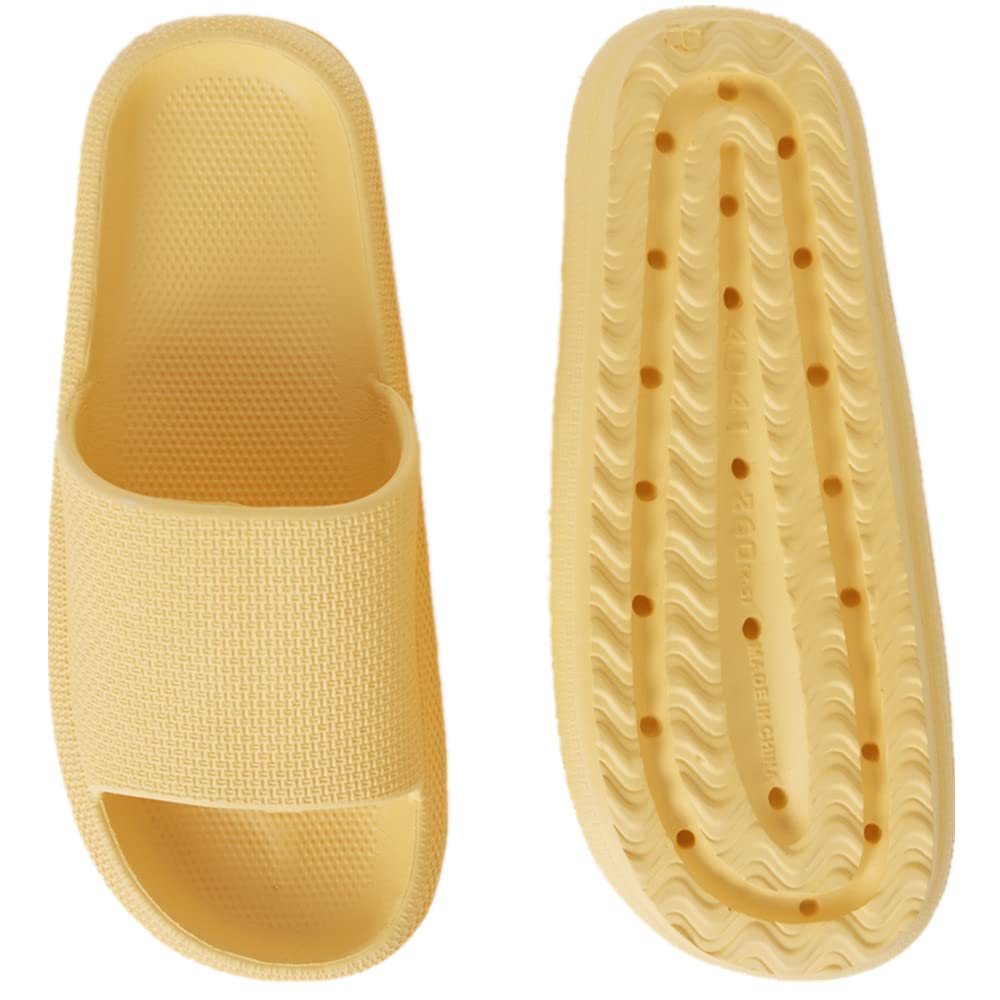 BING RUI CO Cloud Slides for Women and Men - Ultra Soft Pillow Slippers with Non-Slip Sole, Comfortable Bathroom & Shower Sandals, Thick Cushioned Footbed - Perfect for Indoor, Spa, Poolside, and Beach Use