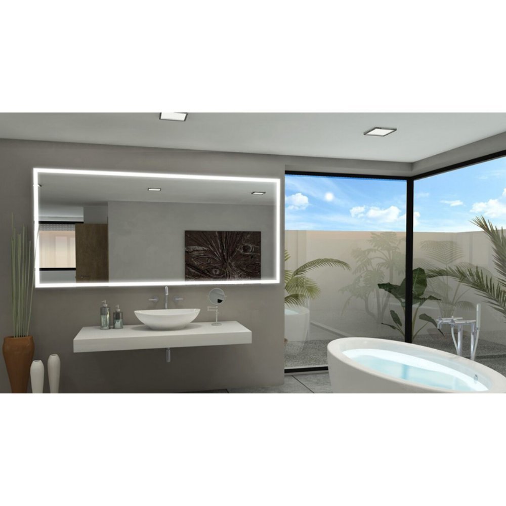 Dimmable LED Vanity Mirror with Galaxy Lighting - Adjustable Brightness Rectangle Makeup Mirror for Bathroom, Bedroom & Dressing Room