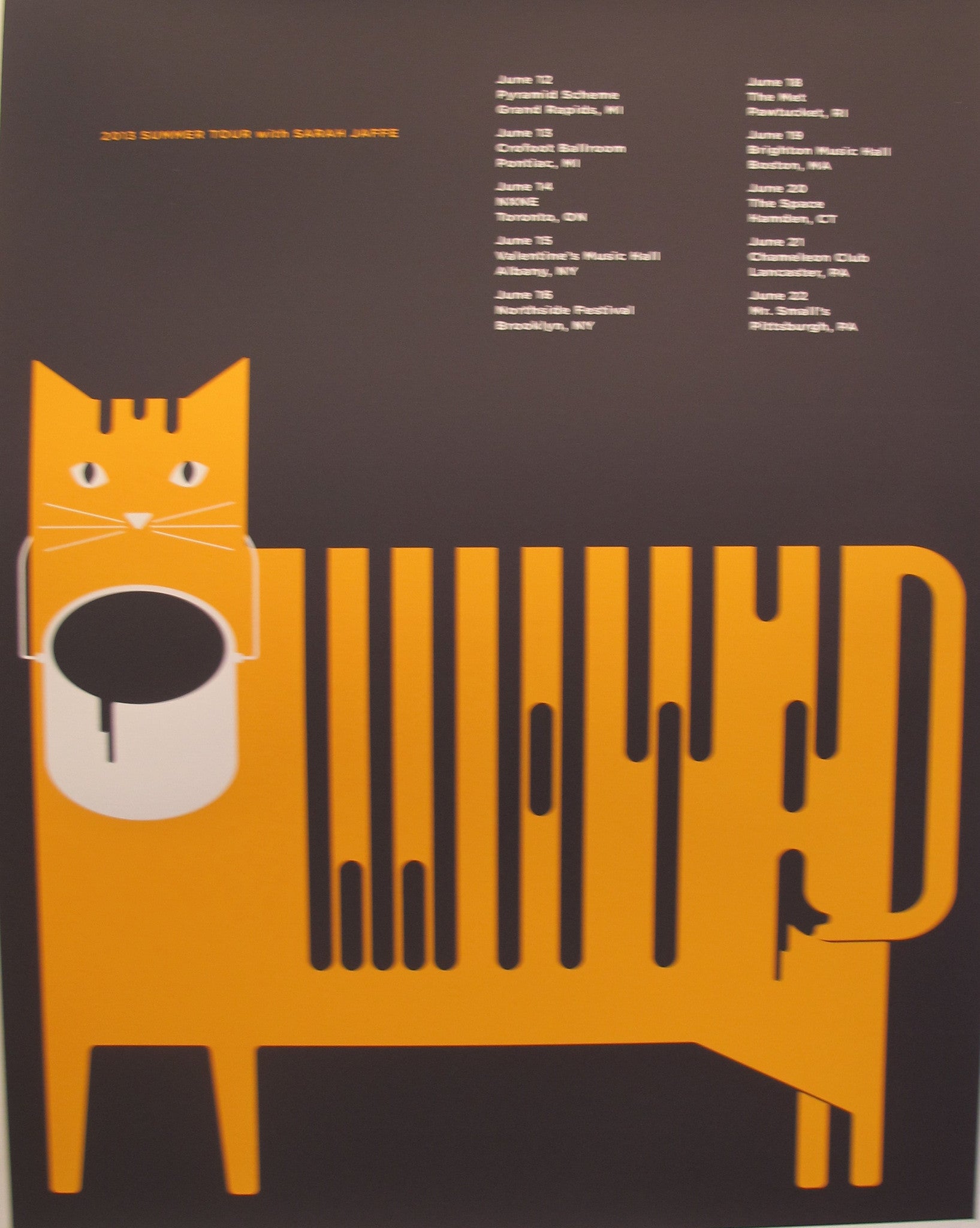 Vintage 2013 Sarah Jaffe Summer Tour Concert Poster - Limited Edition Music Memorabilia for Fans & Collectors | Perfect for Home Decor, Music Room, or Gift for Indie Music Lovers