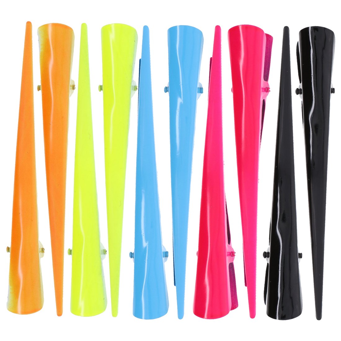 10 Pack Neon Metal Curved Beak Hair Clips - Strong Hold Hair Accessories for Women & Girls - Perfect for School, Work, Parties & Daily Styling