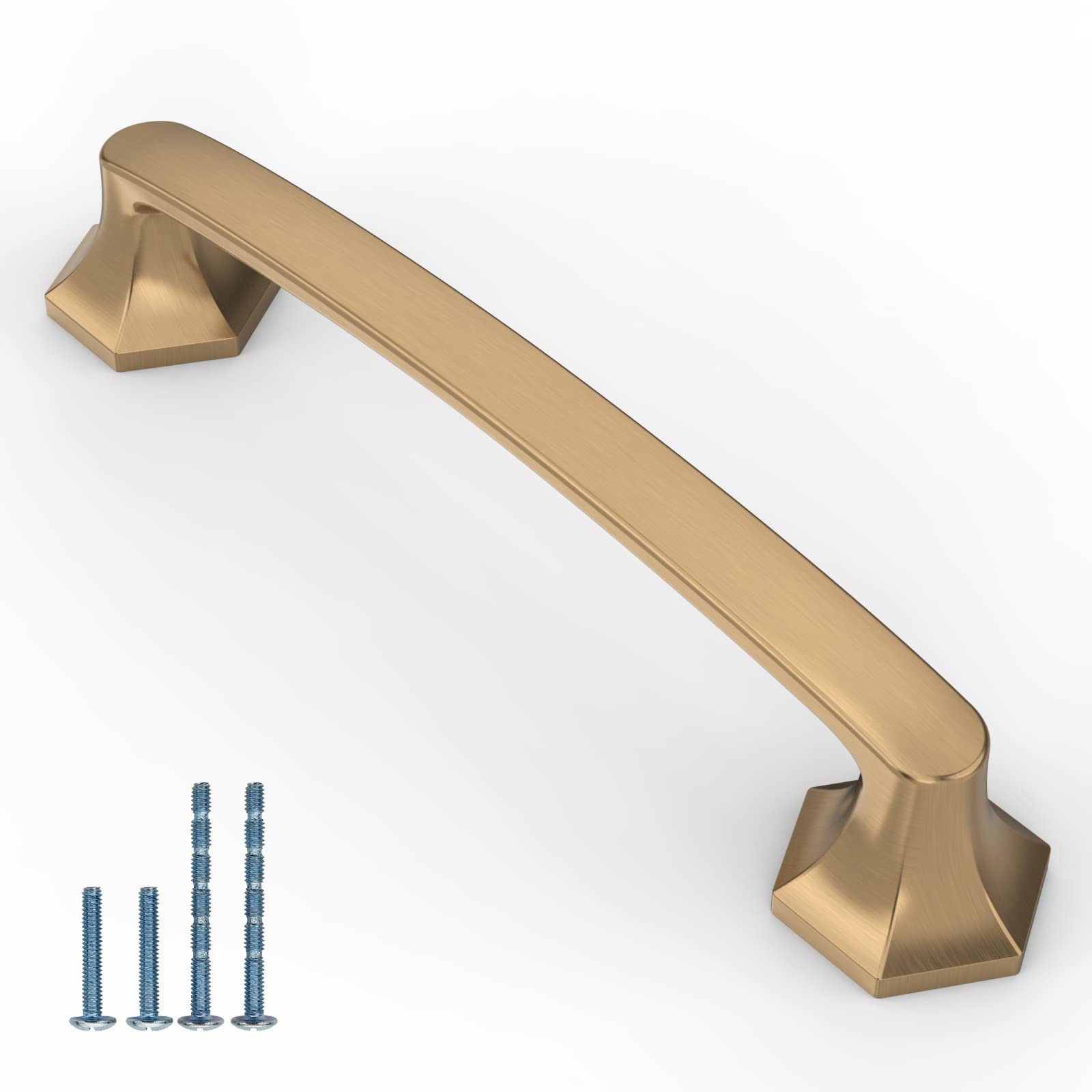 6 Pack 5 Inch (128mm) Champagne Bronze Cabinet Pulls - Gold Kitchen Cabinet Handles & Drawer Pulls for Dresser, Cupboard, Wardrobe - Perfect for Home Renovation & Furniture Upgrade