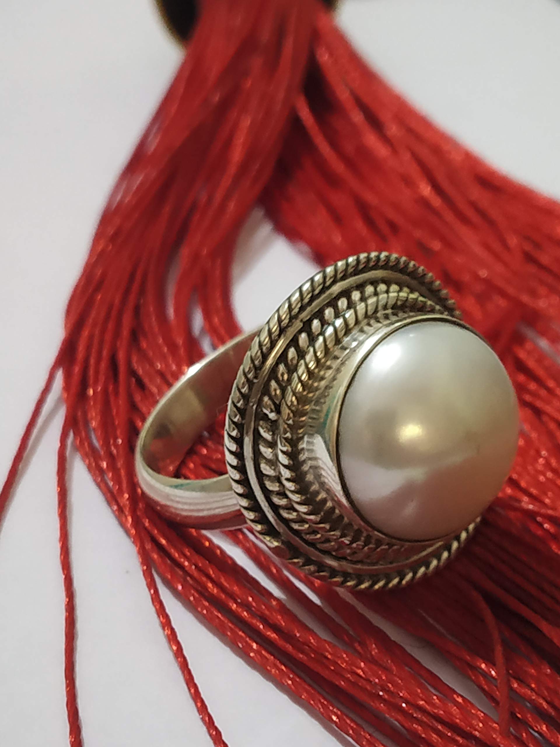 925 Sterling Silver Freshwater Pearl Ring - Genuine June Birthstone, Handmade Boho Gypsy Style for Wedding, Engagement & Promise Rings | Vintage Antique Gothic Jewelry Gift for Women