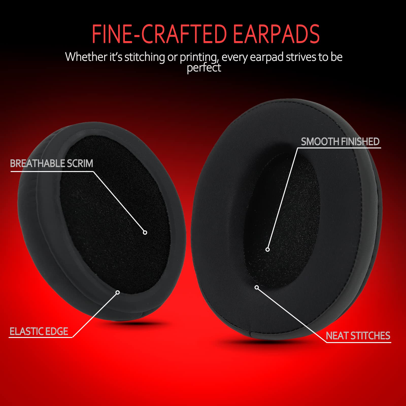 HyperX Cloud 2 Replacement Cooling-Gel Earpads - Compatible with HyperX Cloud Alpha/1/2/Wireless/Alpha S/Core/Stinger/Flight/Mix - Memory Foam & Breathable Fabric for Gaming, Music & Long Wear Comfort