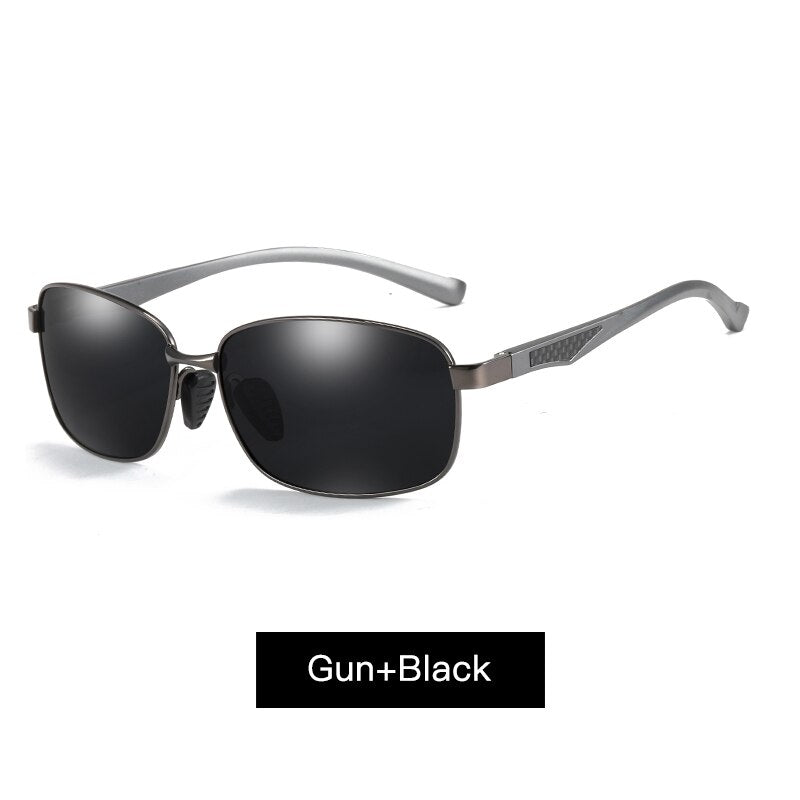 Aidien Men's Semi-Rimless Alloy Aluminum Magnesium Frame Sunglasses 7755 - Lightweight & Durable for Outdoor Sports, Driving & Fashion