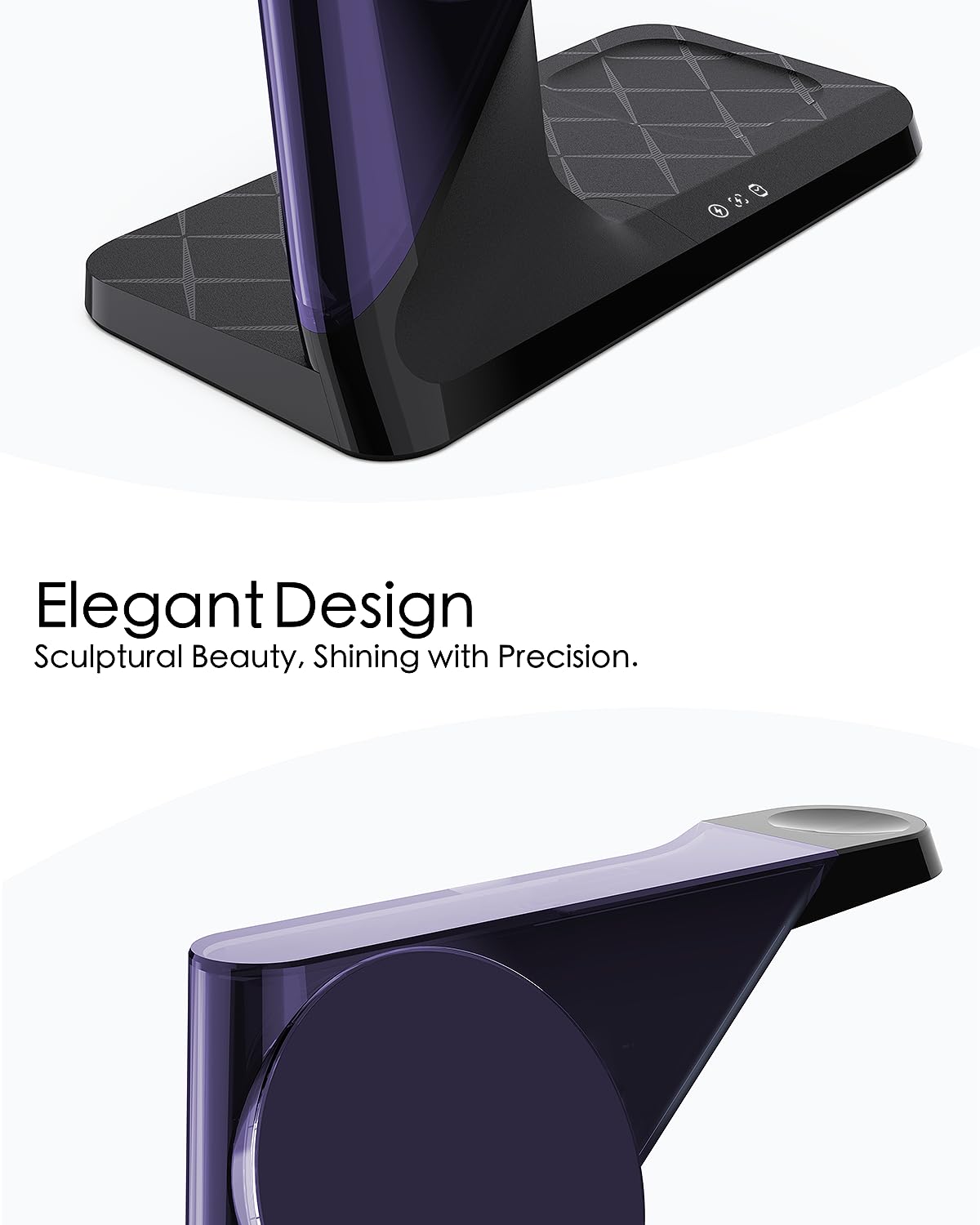 3-in-1 Magnetic Wireless Charging Station for iPhone 16/15/14/13/12 Series, AirPods & Apple Watch - Fast Qi-Certified MagSafe Charger Stand with Nightstand Mode for Bedroom, Office & Travel