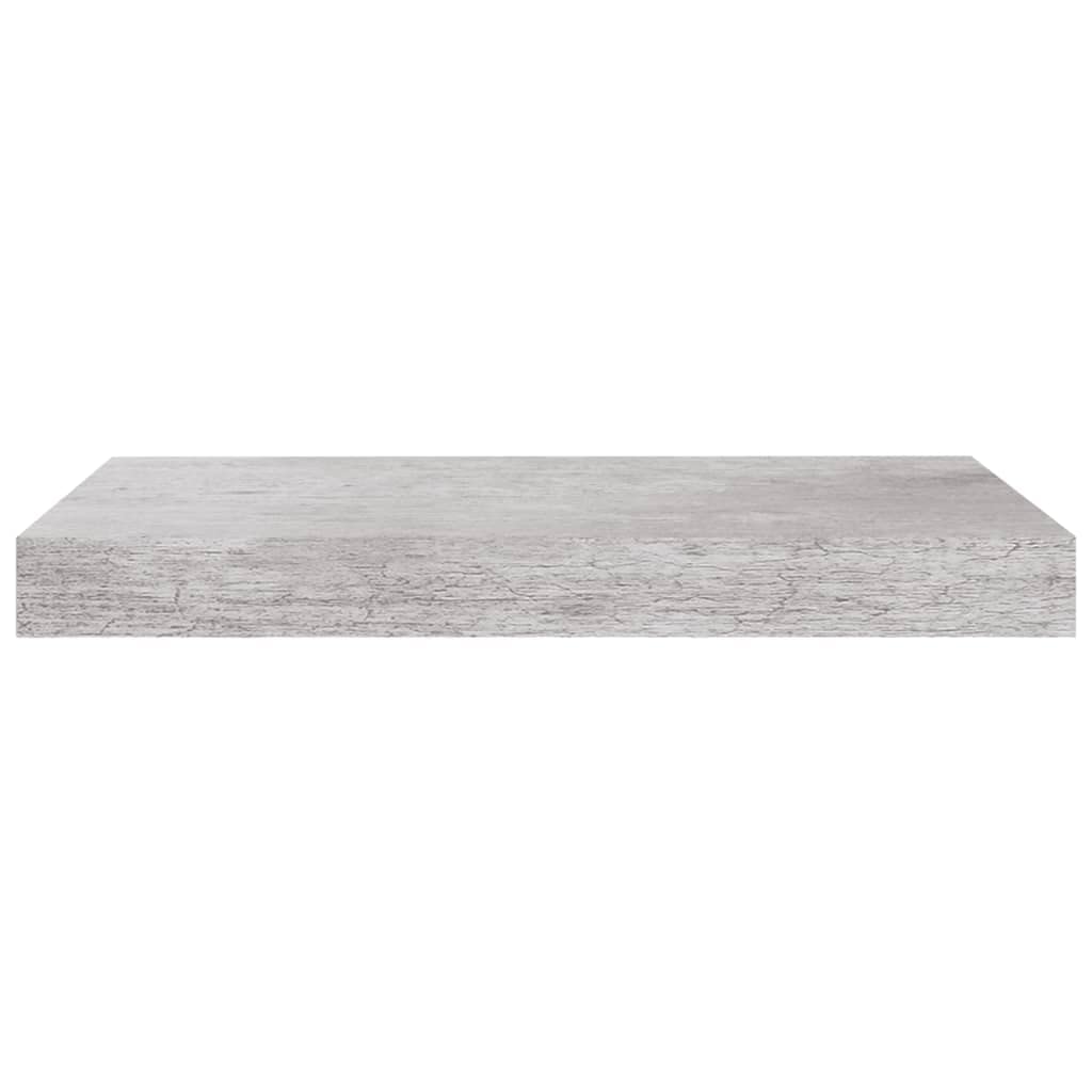 Floating Wall Shelves 2 Pack - Concrete Gray MDF Display & Storage Shelf (15.7