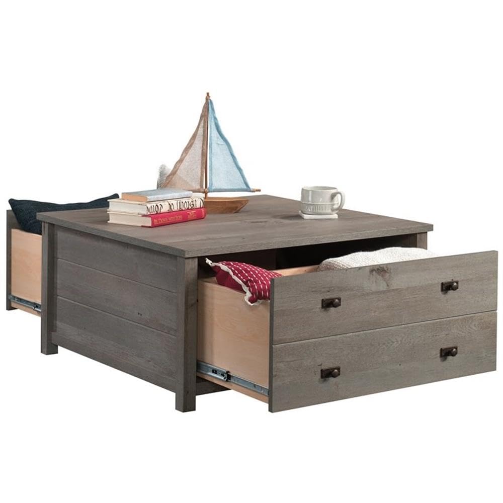 Pemberly Row 2-Drawer Coffee Table - Mystic Oak Finish for Living Room Storage