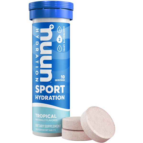 Nuun Tropical Hydration Tablets - Electrolyte Drink Mix for Active Lifestyles | Perfect for Workouts, Hiking & Travel | Sugar-Free & Vegan-Friendly