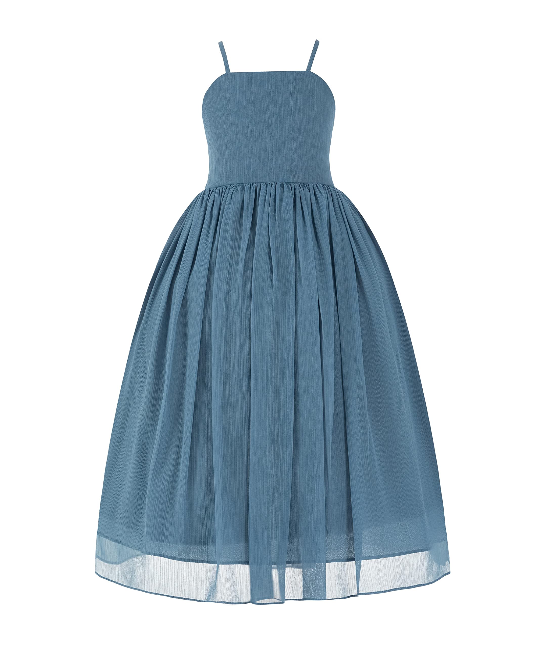 Criss Cross Chiffon Flower Girl Dress for Weddings - Elegant Junior Bridesmaid Dress with Floral Design - Perfect for Formal Occasions, Church Ceremonies & Special Events