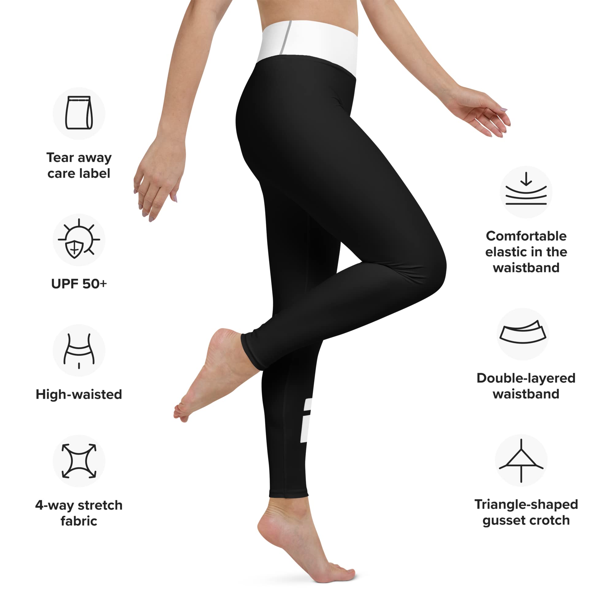 Women's High Waisted Workout Leggings - Gym Yoga Running Sports Pants - Breathable Stretchy Black & White - Perfect for Fitness, Lounge & Everyday Wear