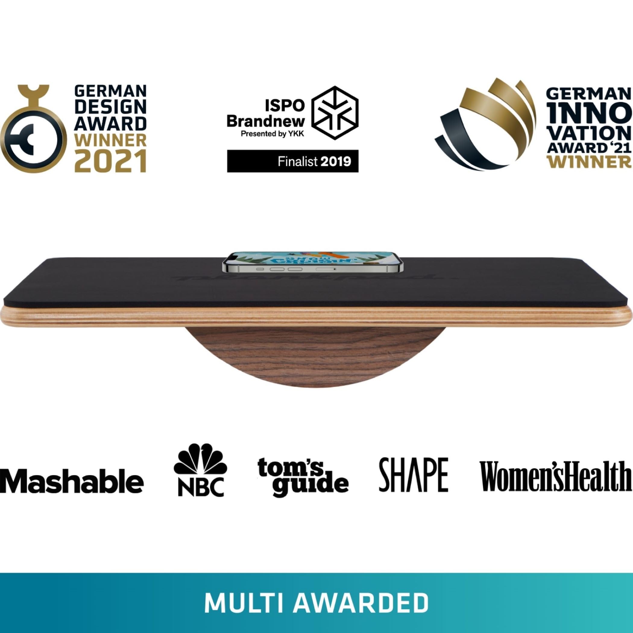 Plankpad PRO - Core Fitness Balance Board with Free iOS/Android App & 10 Interactive Games - Dynamic Abs Workout & Full-Body Training - Only 3 Minutes Daily - Perfect for Home Gym, Office Workouts & Rehabilitation Exercises