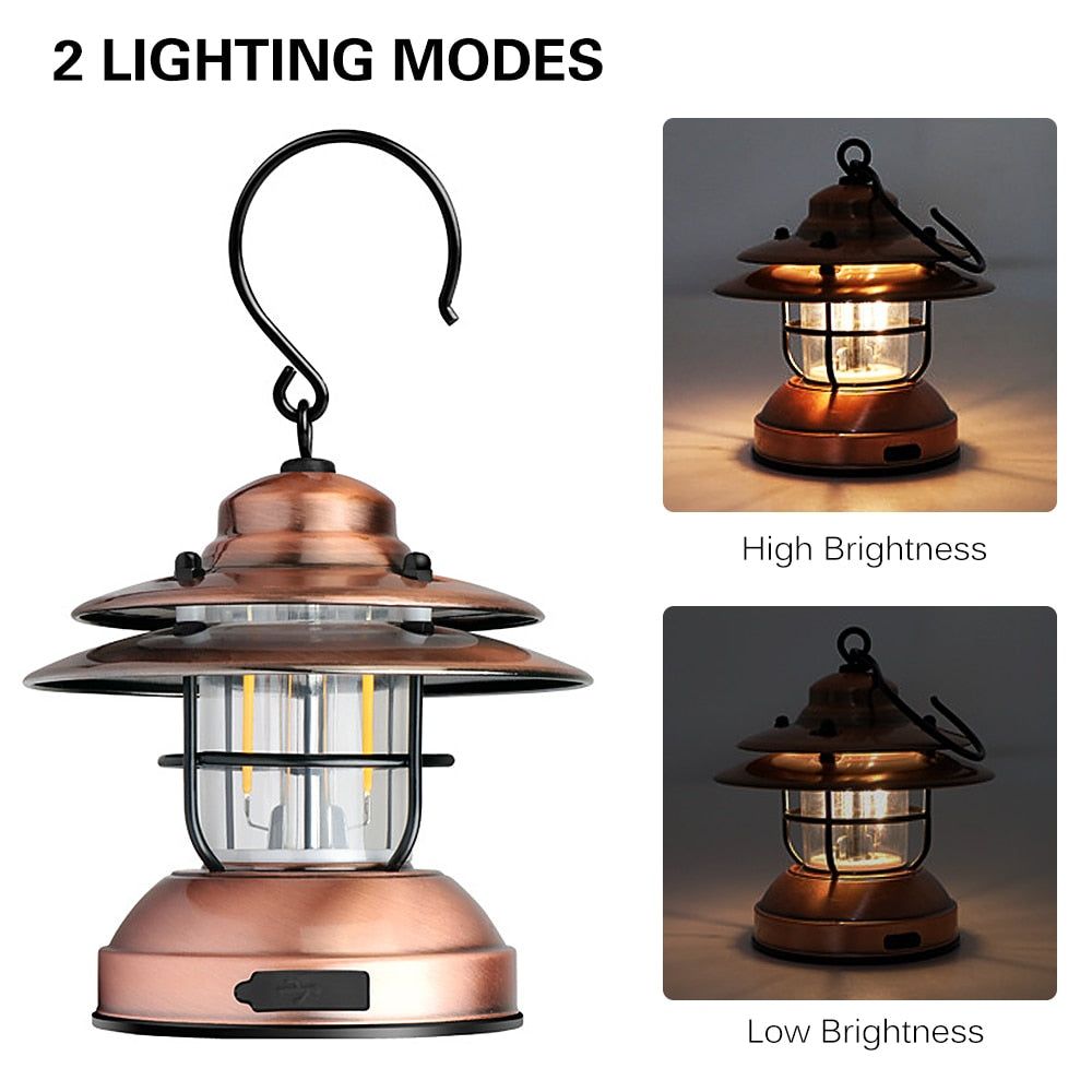Portable Mini Hanging Camping Lantern - LED Rechargeable Outdoor Light for Hiking, Backpacking & Emergency Use