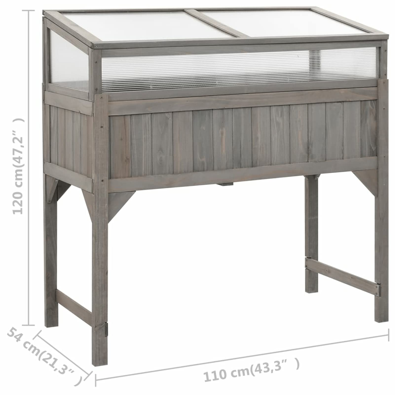 **Mogou Galvanized Metal Raised Garden Bed with Greenhouse - 43.3