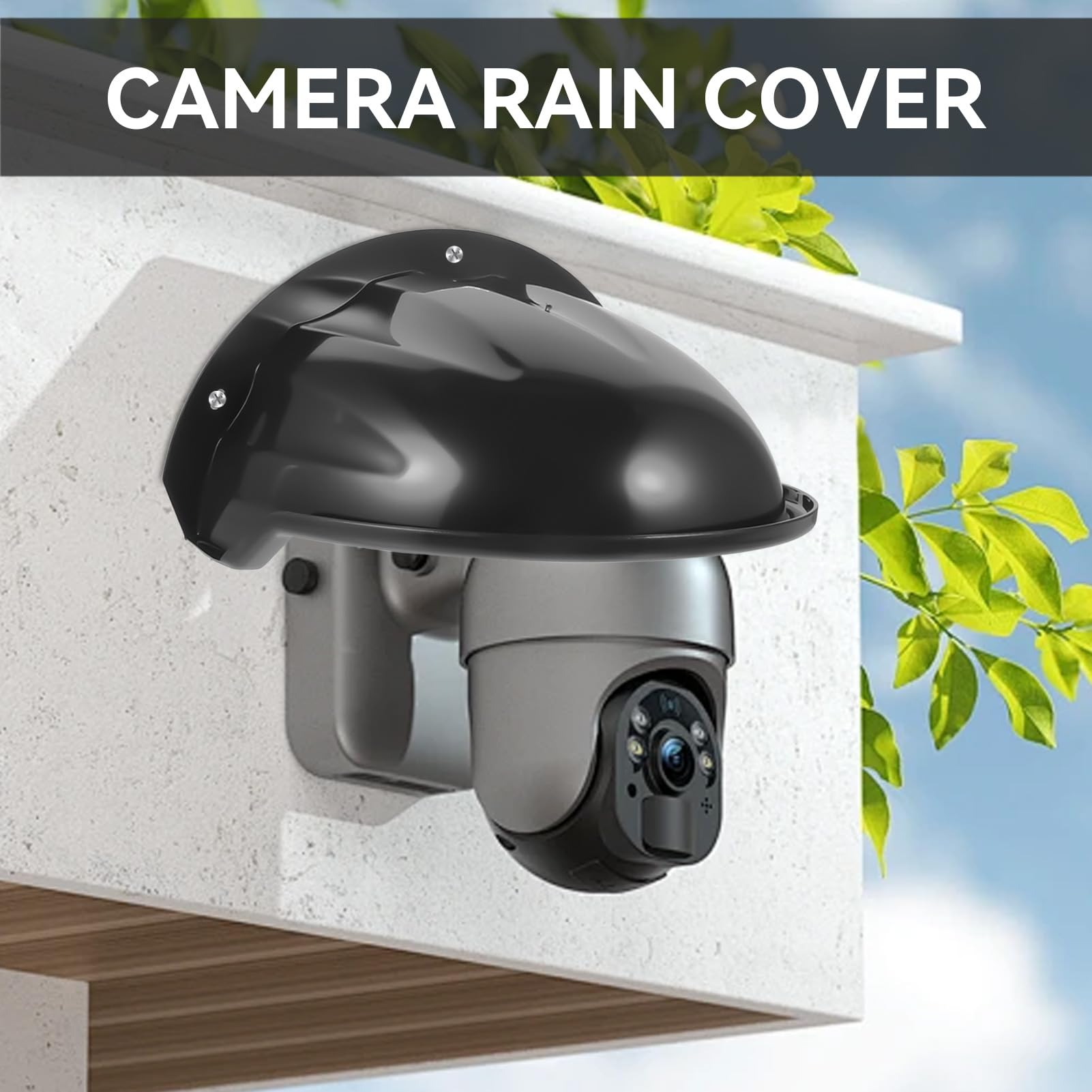 Universal ABS Plastic Sun & Rain Shade Cover for Outdoor Security Cameras - Weatherproof Camera Shield Protector (Black) | Ideal for Home Surveillance, Backyard Monitoring & Weather Protection